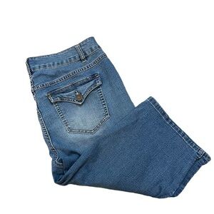 D JEANS Light Wash Knee Length Stretch Mid Rise Casual Denim Bermuda Short 16W